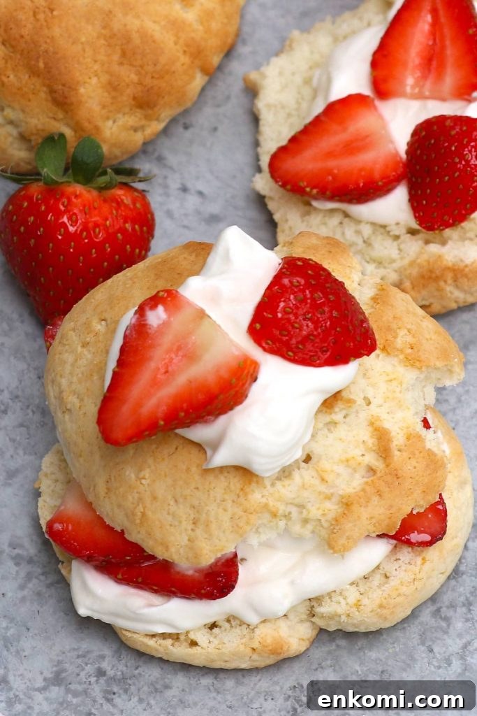 Popeyes-Style Buttermilk Biscuits: Copycat Recipe for Flaky Biscuits 10 The easiest Bisquick Strawberry Shortcake made with original Bisquick pancake mix! Featuring fluffy Bisquick shortcakes layered with delicious strawberries and fresh whipped cream, these light and sweet biscuits are made with a few simple ingredients. A perfect summer dessert that’s sure to please everyone! #BisquickStrawberryShortCake #BisquickShortcake
