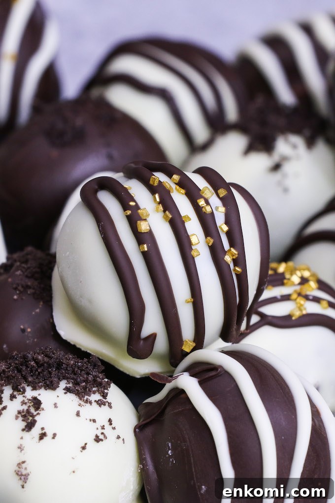 Popeyes-Style Buttermilk Biscuits: Copycat Recipe for Flaky Biscuits 12 Oreo Cookie Balls are an easy bite-sized no-bake treat: crushed oreo cookies are mixed with cream cheese, and then these oreo balls are covered with chocolate. They are perfect dessert for holidays such as Christmas!