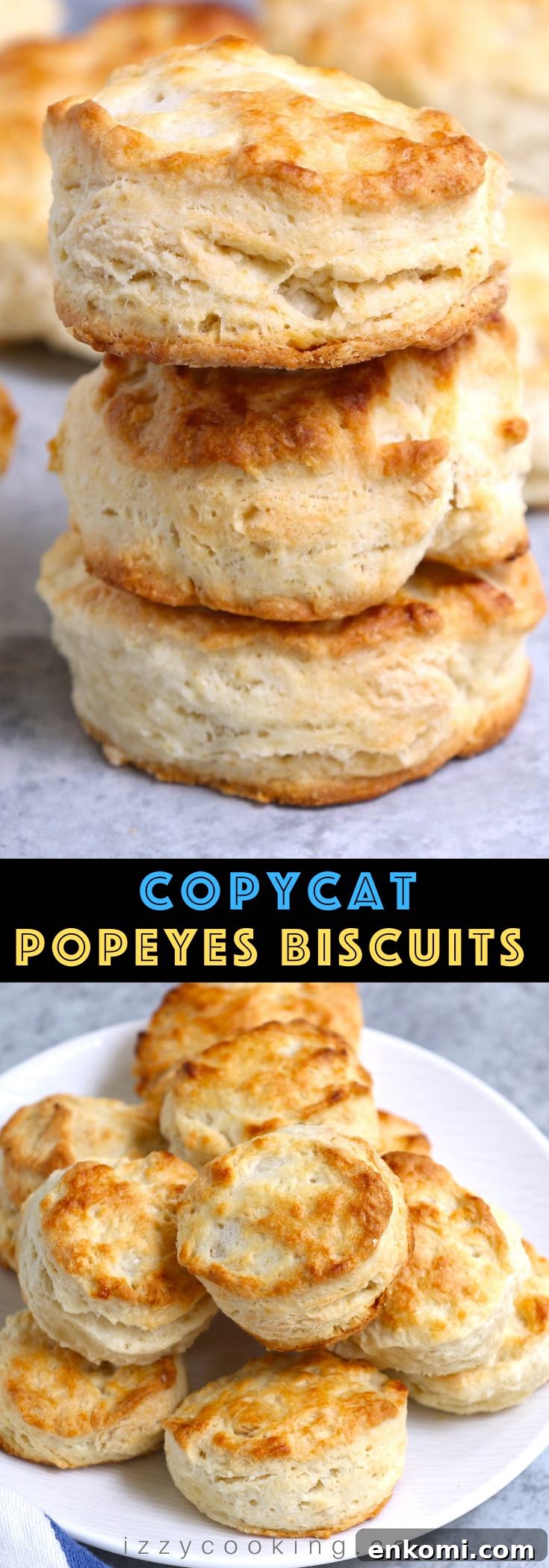 Popeyes-Style Buttermilk Biscuits: Copycat Recipe for Flaky Biscuits 15 These copycat Popeyes Buttermilk Biscuits are flaky, buttery, crispy and oh-so-satisfying! They’re a homemade take on a fast-food favorite. Though Popeyes is best known for their delicious fried chicken, biscuits are one of their most popular side dishes - and for good reason.