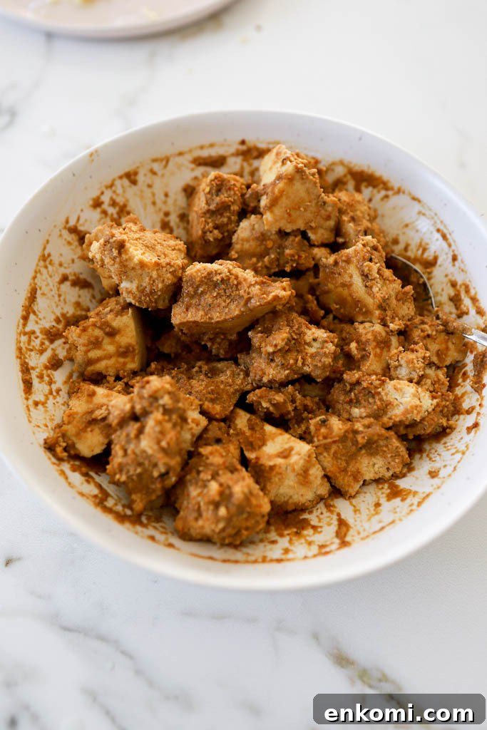 crispy tofu nuggets with nutritional yeast