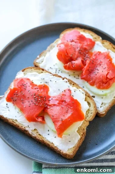 For a quick and easy cream cheese recipe that is good for you and delicious, try this Cream Cheese & Smoked Salmon Toast Recipe!