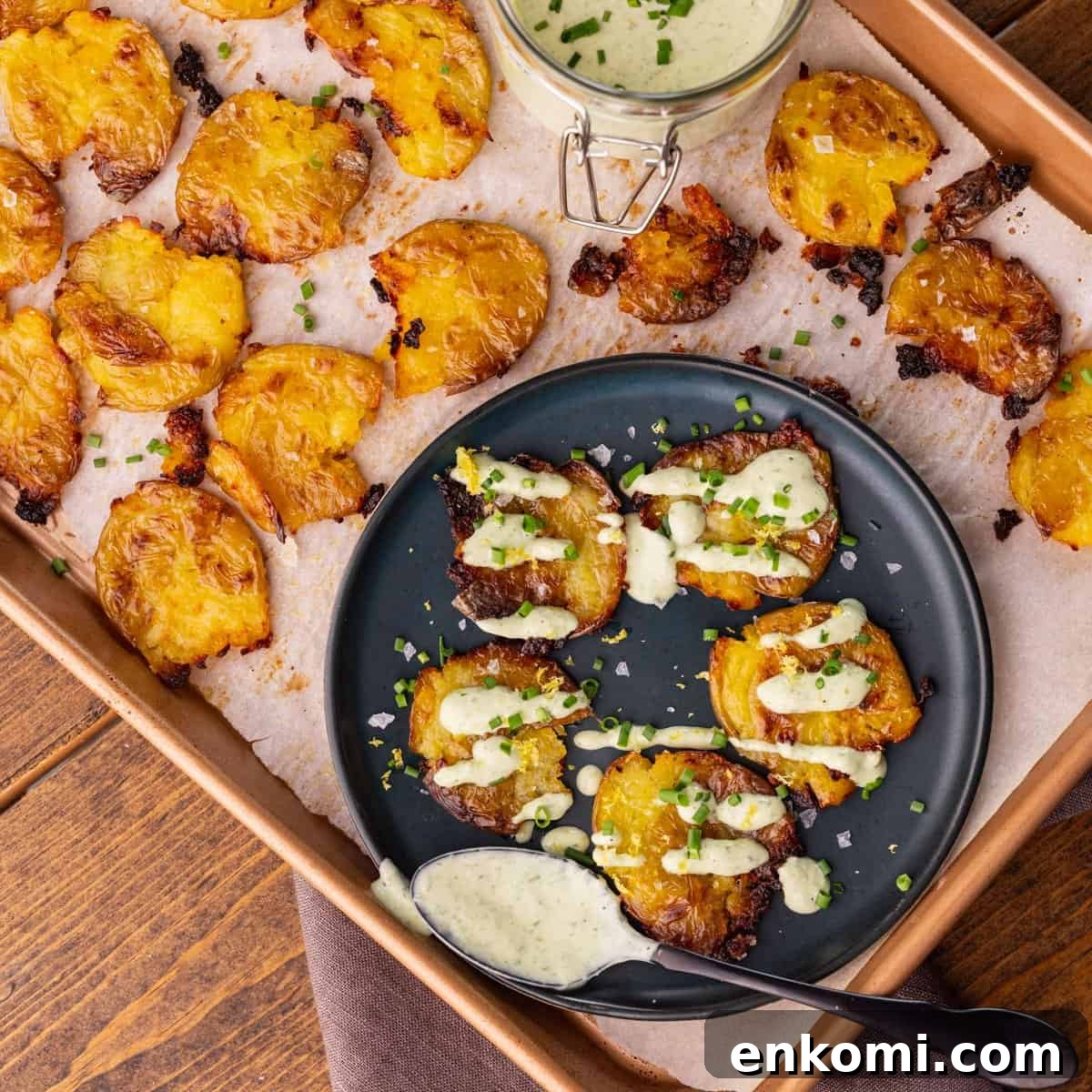 Image for Duck Fat Smashed Potatoes with Lemon Chive Dressing