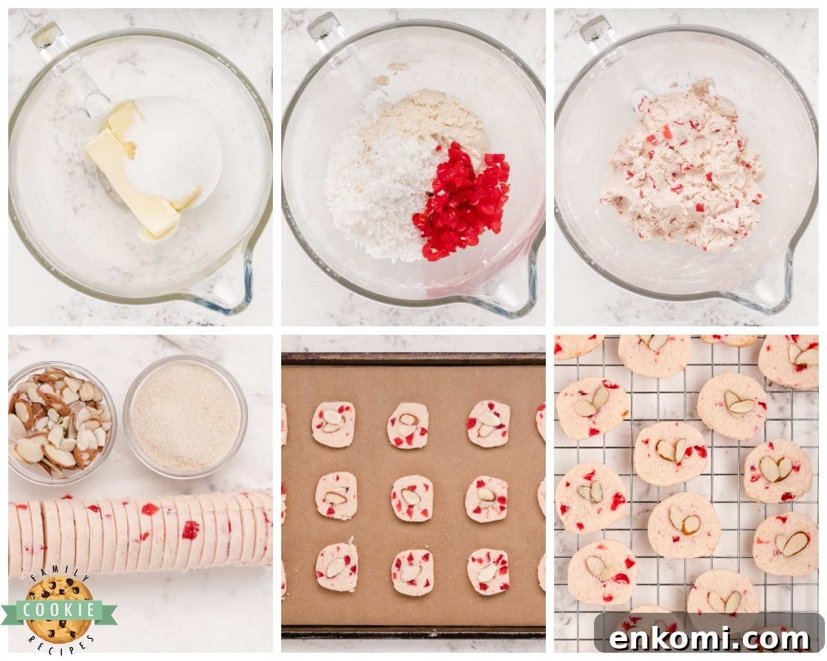 how to make cherry almond shortbread