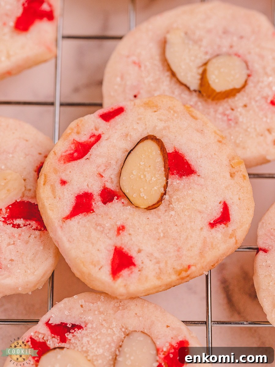 cherry shortbread with almonds