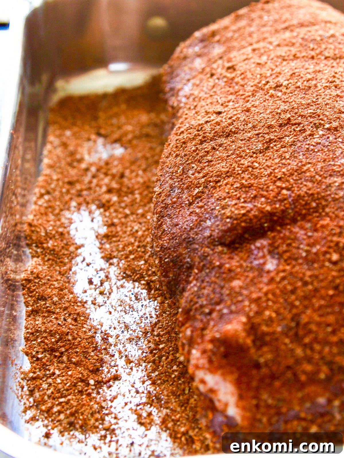 Juicy Oven-Roasted Pulled Pork 8 Pork loin rubbed in roasting pan