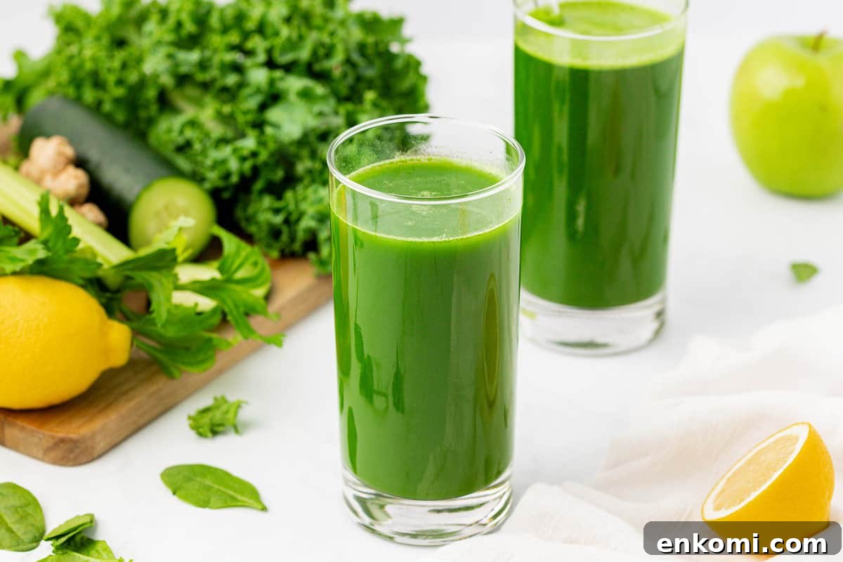 Refreshing Homemade Green Juice Recipe for Energy and Detox 10 green juice in a glass