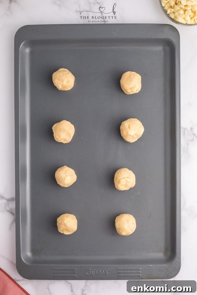 White chocolate chip cookie dough