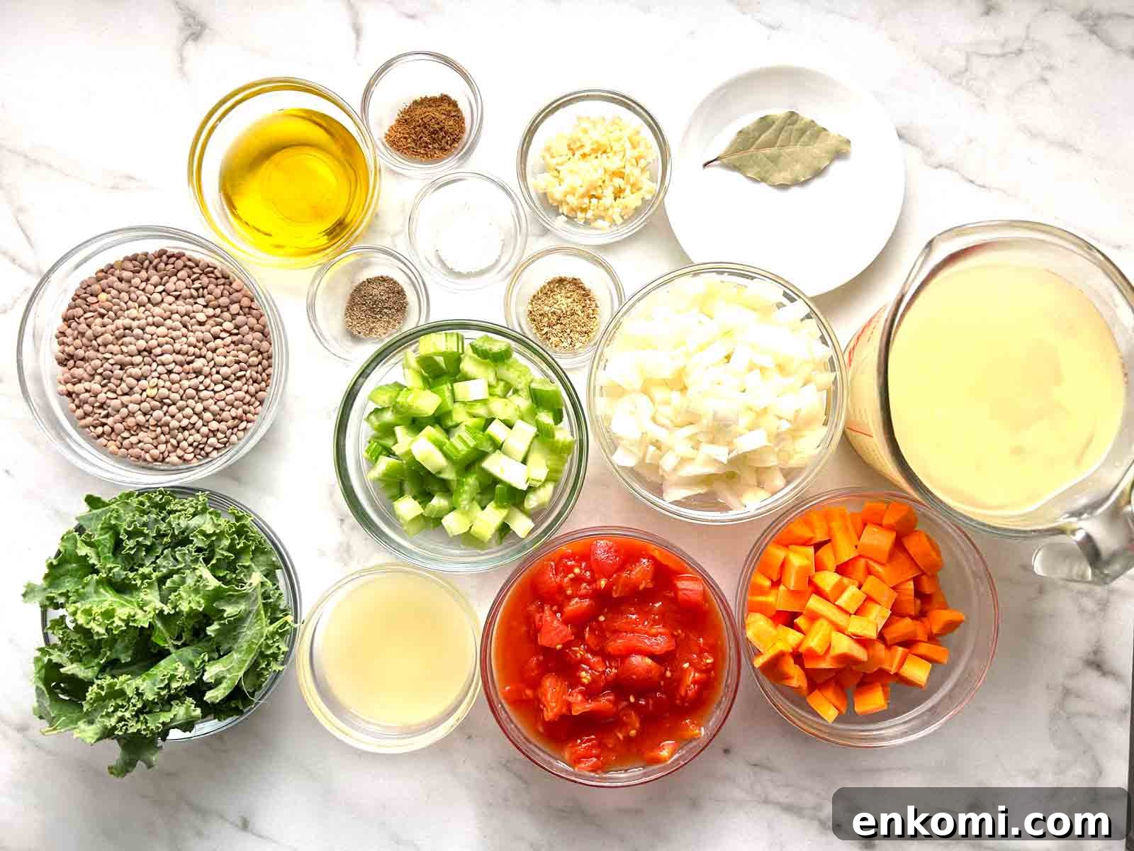 ingredients prepped in bowls.