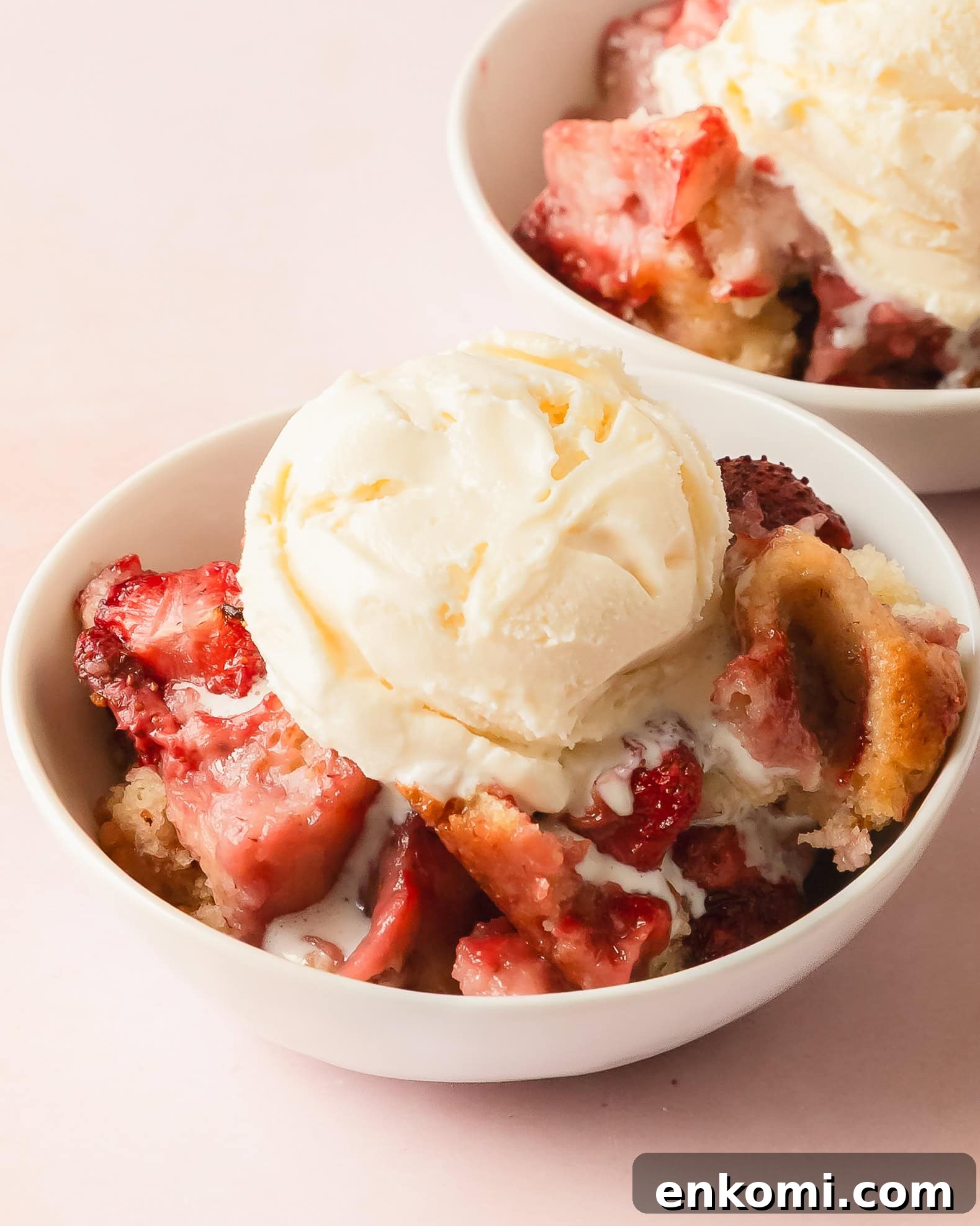 Strawberry cobbler is delightfully simple strawberry dessert made with tender and buttery biscuit like batter topped with sweet fresh strawberries, baked to golden perfection.