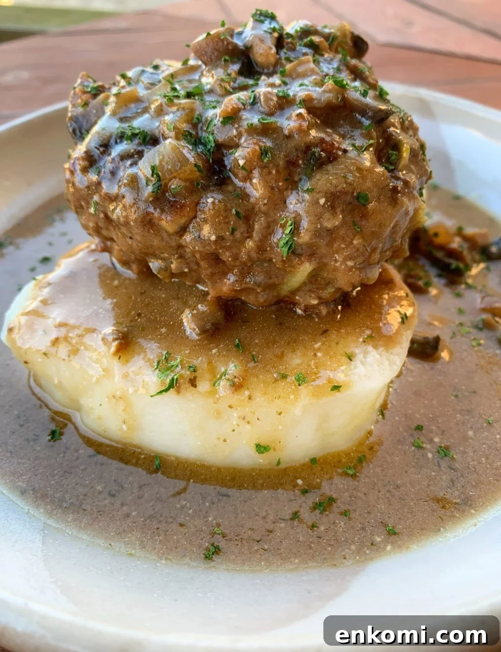 Polish Hamburger over potatoes