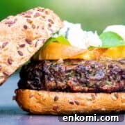 Venison burger topped with blue cheese