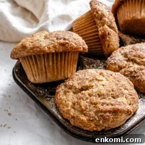 Completed Snickerdoodle Muffins (Egg-Free) in muffin tin.
