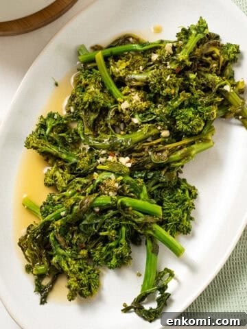 finished rapini served on a plate