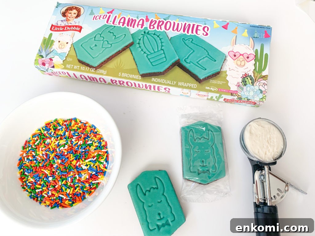 prepped ingredients for llama ice cream sandwiches