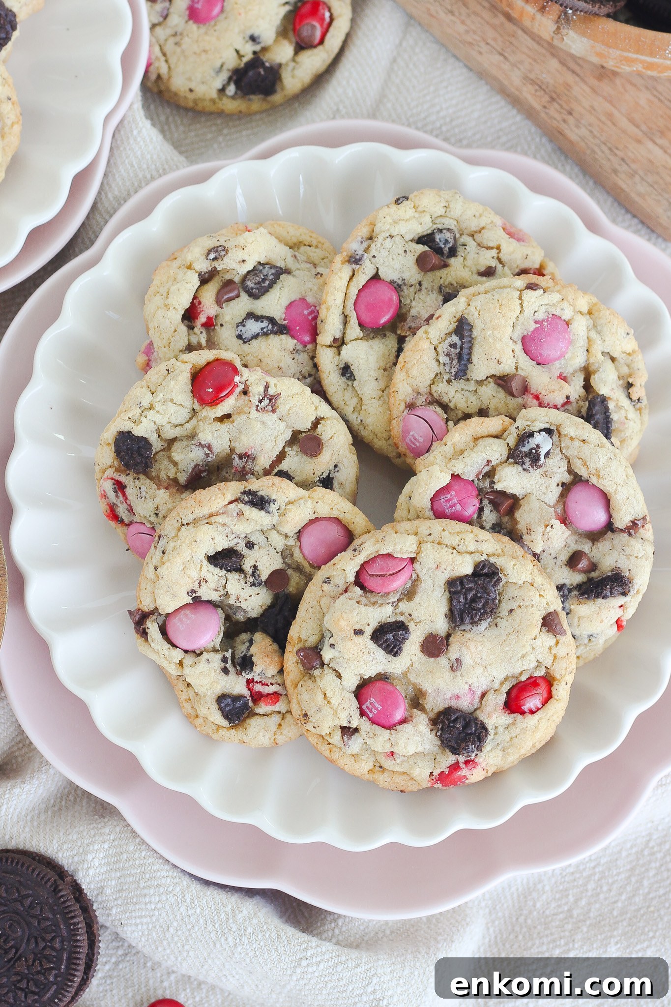 Cookie dough scoops ready to bake