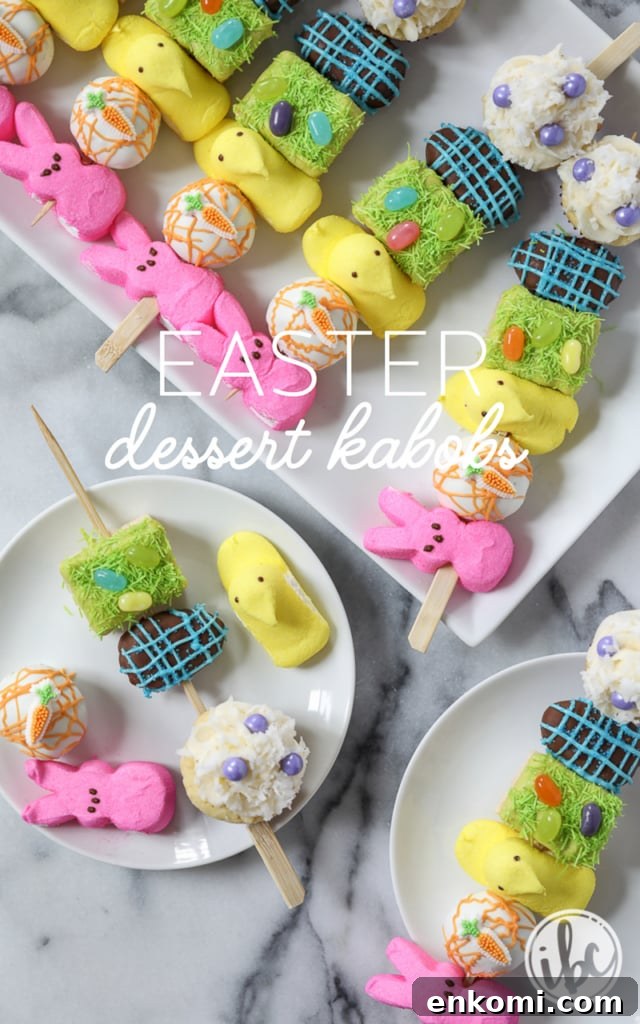 Easter Dessert Kabobs - Spring / Easter rainbow dessert recipe ideas | Inspired by Charm