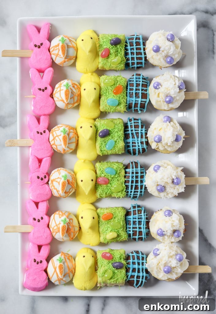 Easter Dessert Kabobs - Spring / Easter rainbow dessert recipe ideas | Inspired by Charm