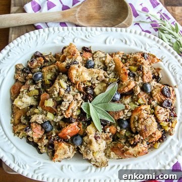 Blueberry Sourdough Turkey Sausage Stuffing