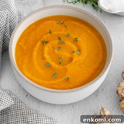 bowl of carrot ginger soup.