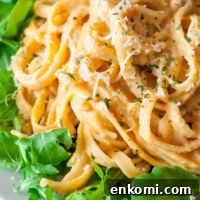 Creamy Sweet Potato Alfredo Sauce for Pasta 4 This quick and easy Sweet Potato Alfredo is a tasty twist on a comfort food classic!