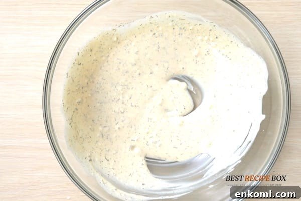 Dressing stirred up in a bowl