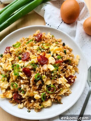 Chinese sausage fried rice
