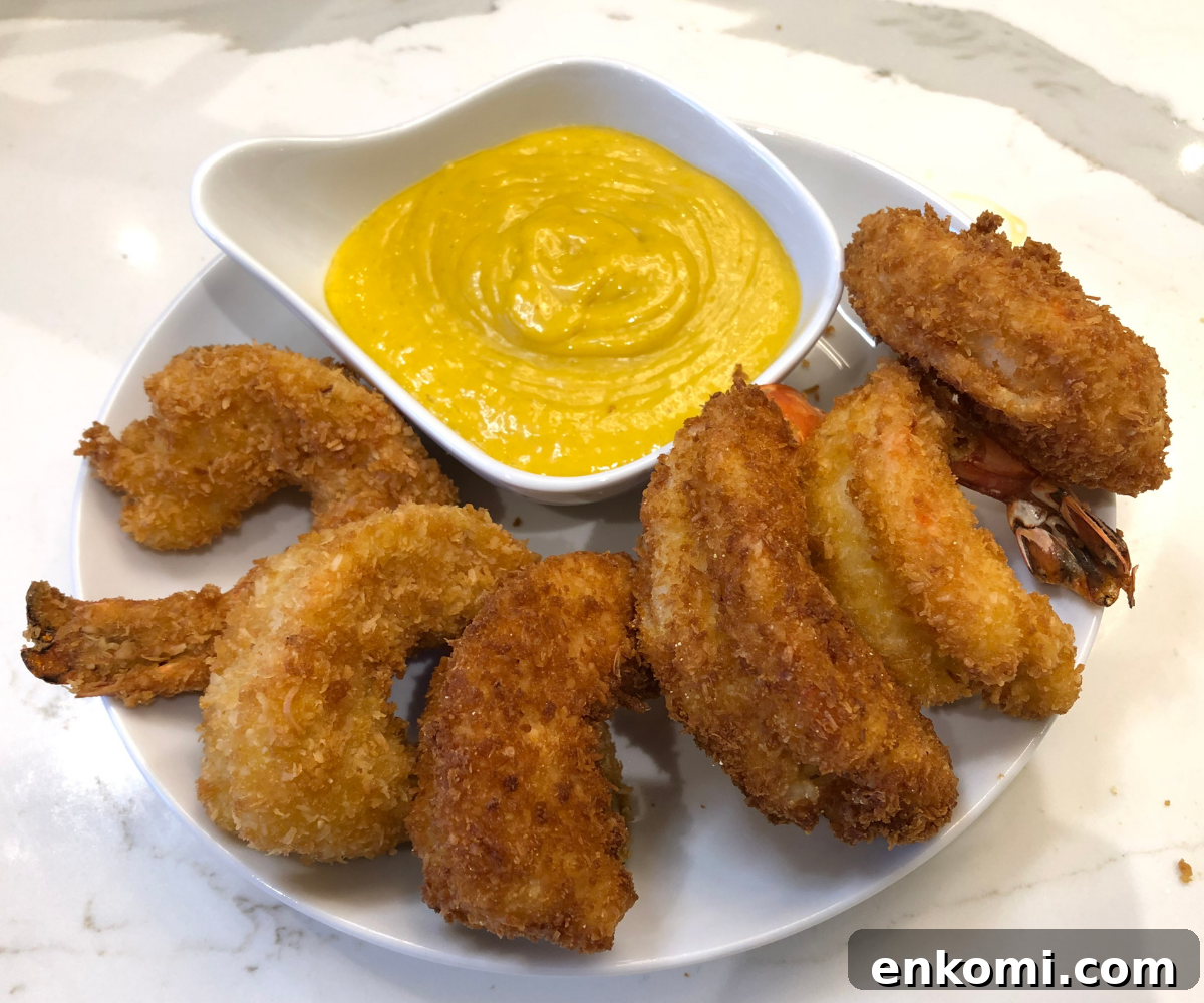 Crispy Firecracker Shrimp in Spicy Sweet Sauce 3 Coconut Shrimp with Mango Sauce