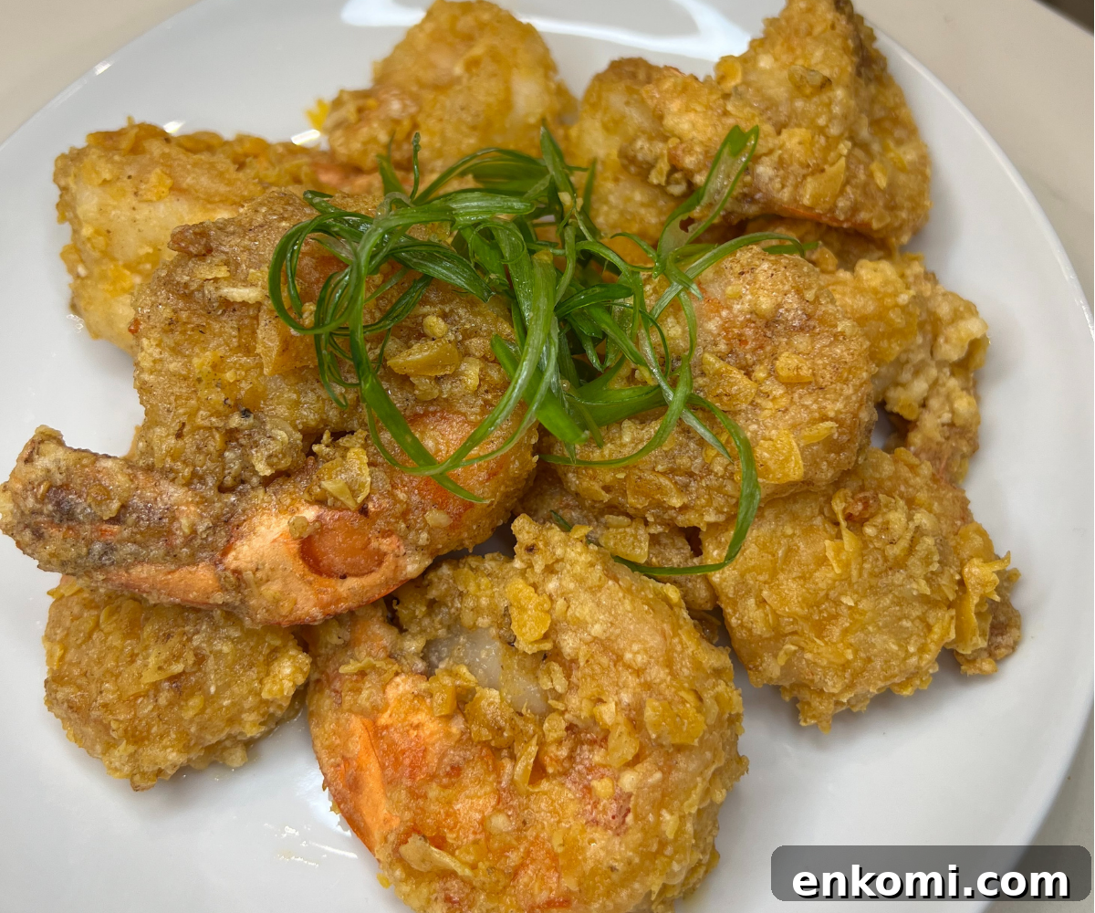 Crispy Firecracker Shrimp in Spicy Sweet Sauce 5 Salted Egg Yolk Fried Shrimp