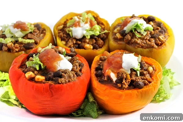 Skinny Mexican-Style, Stuffed Peppers