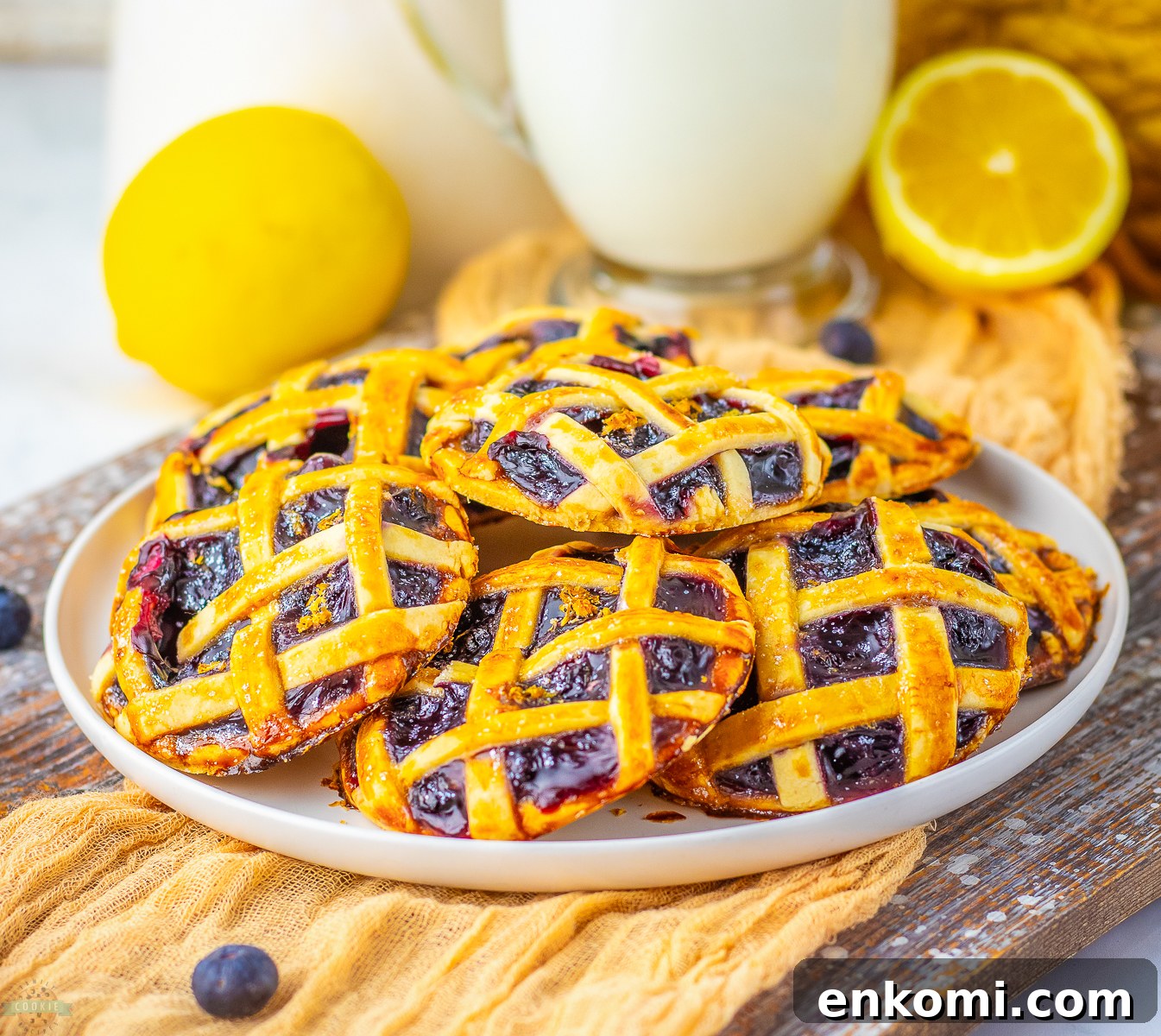 Lemon Blueberry Pie Cookies Recipe 2 plate of lemon blueberry pie cookies