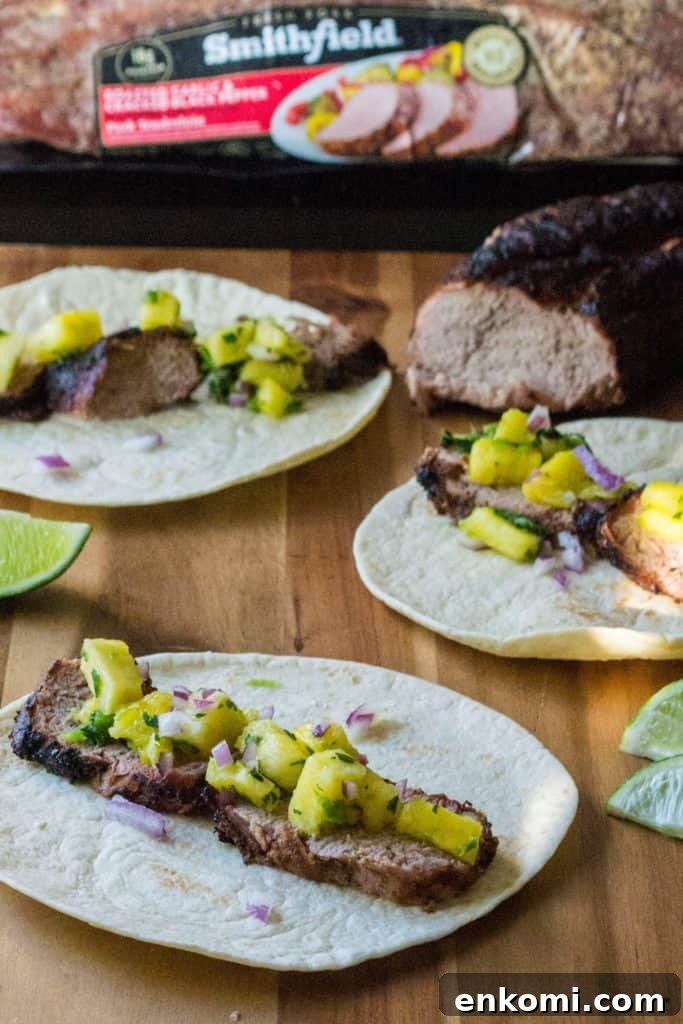 Pineapple salsa and tacos