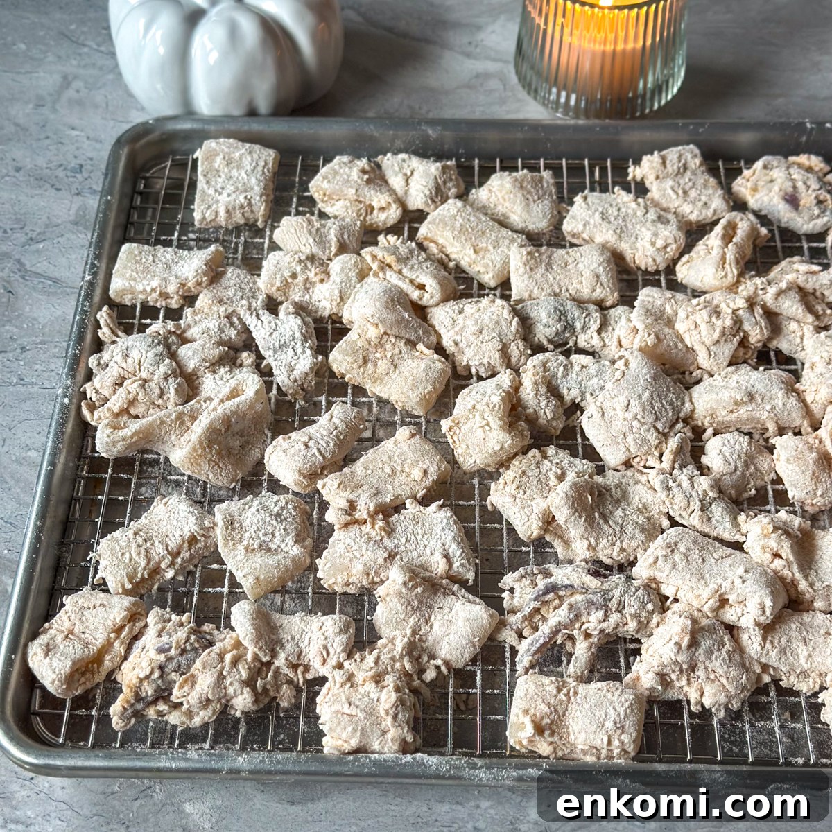 How to Make Crispy Deep Fried Calamari 5 coat in flour mixture