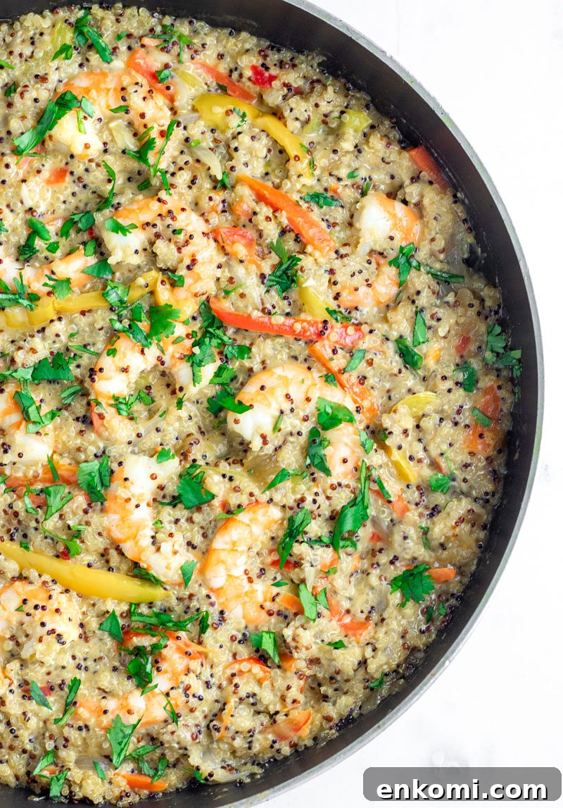 Finished one pot spicy shrimp and quinoa