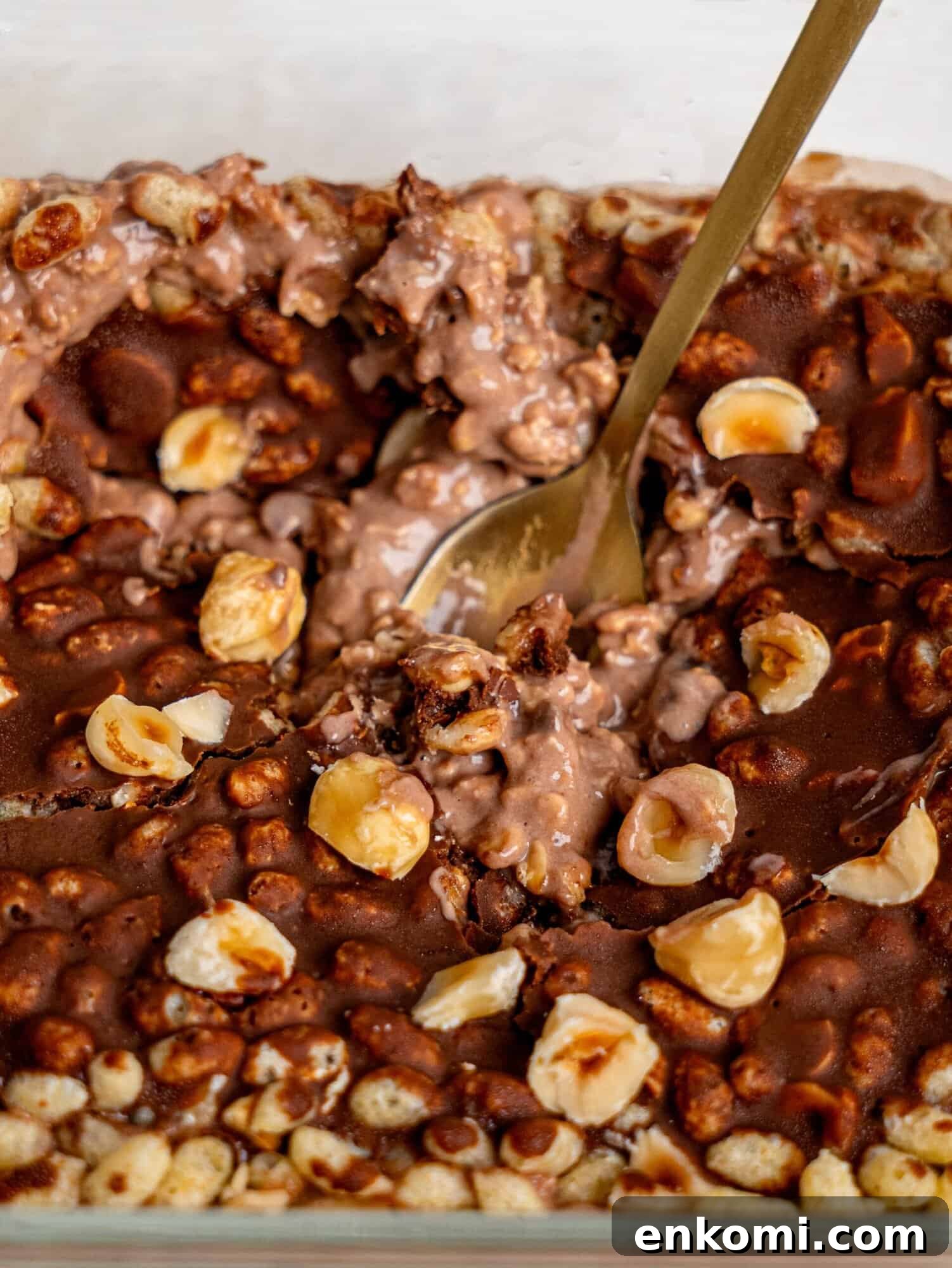 Close up of Ferrero Rocher Overnight Oats.