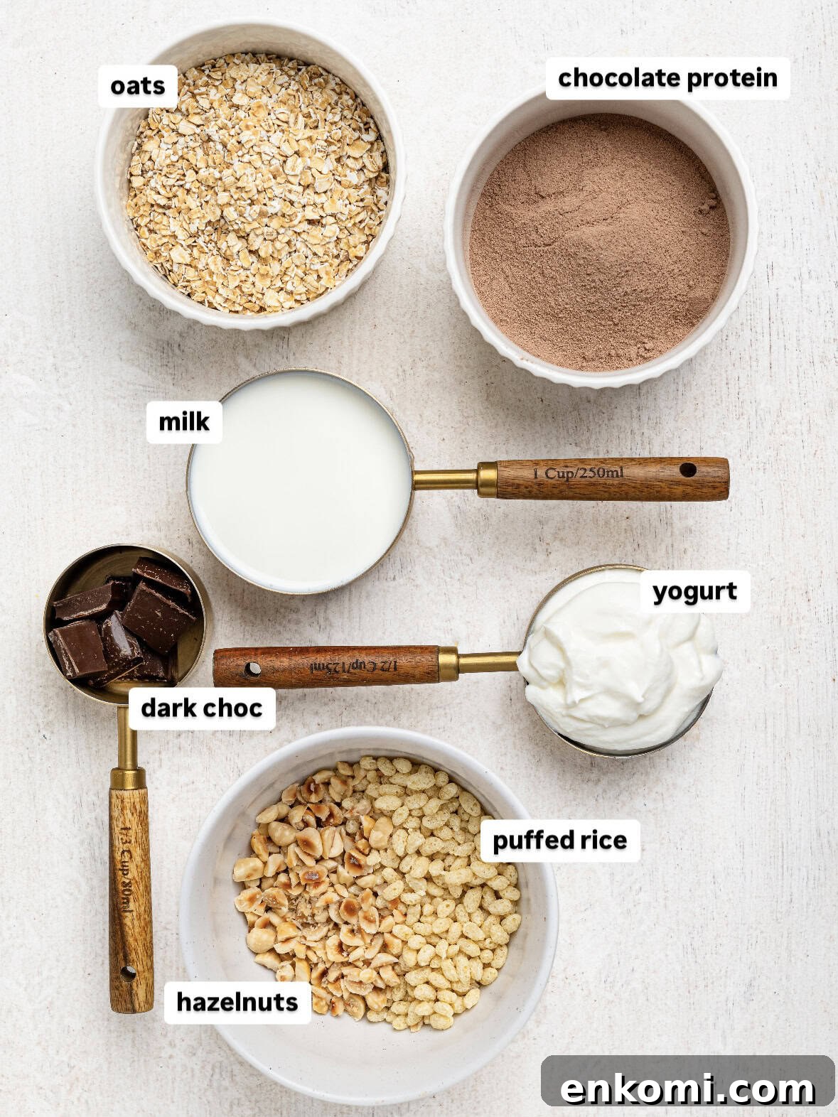 Ferrero Rocher Protein Overnight Oats Ingredients.