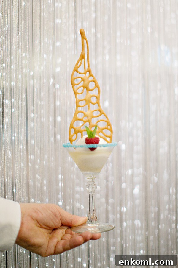 Sorbet with a drizzle of tequila at the Chef's Table Lumiere.