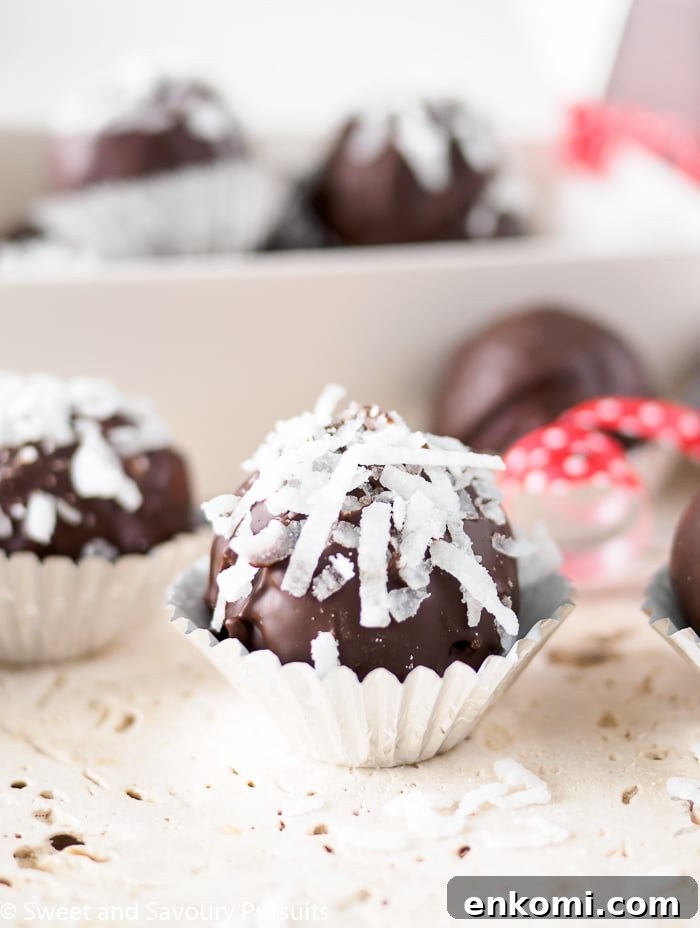 Double Chocolate Coconut Almond Truffles.