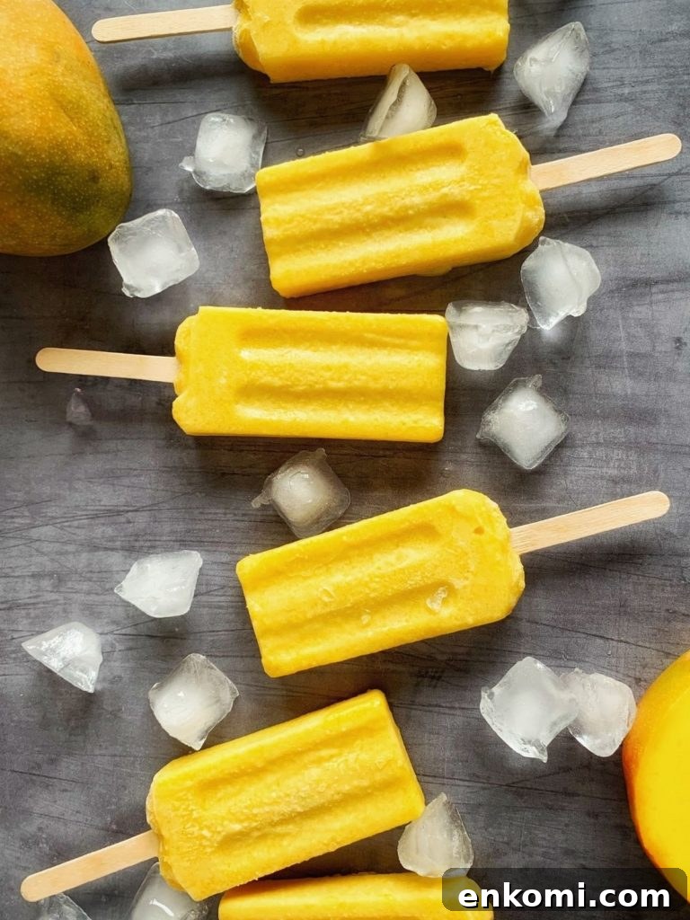 mango popsicles and ice