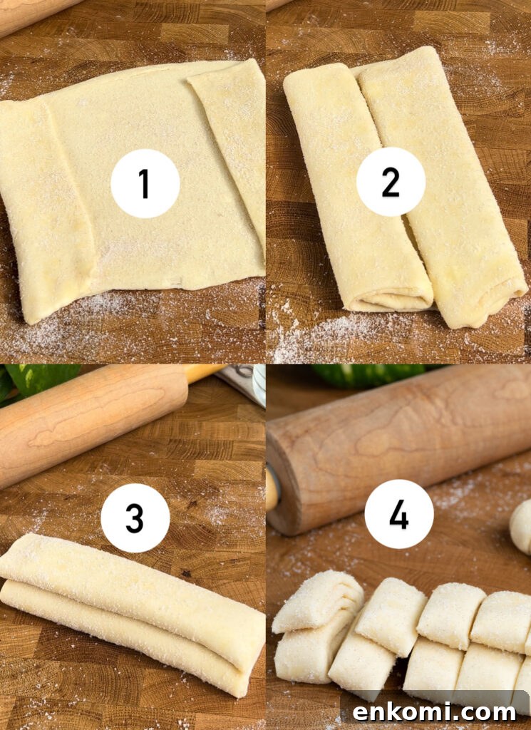 Dough being rolled