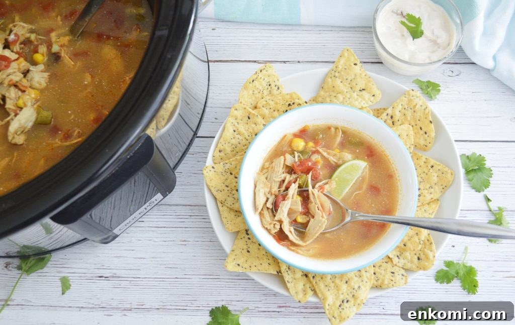 Slow Cooker Chicken Tortilla Soup