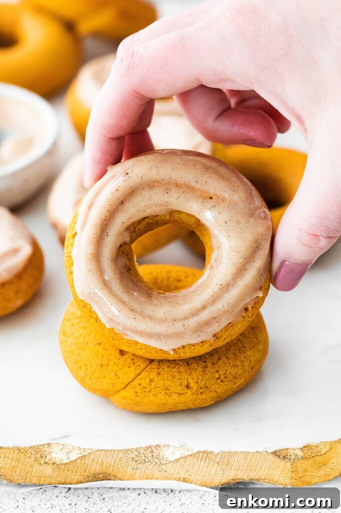 Iced pumpkin donuts