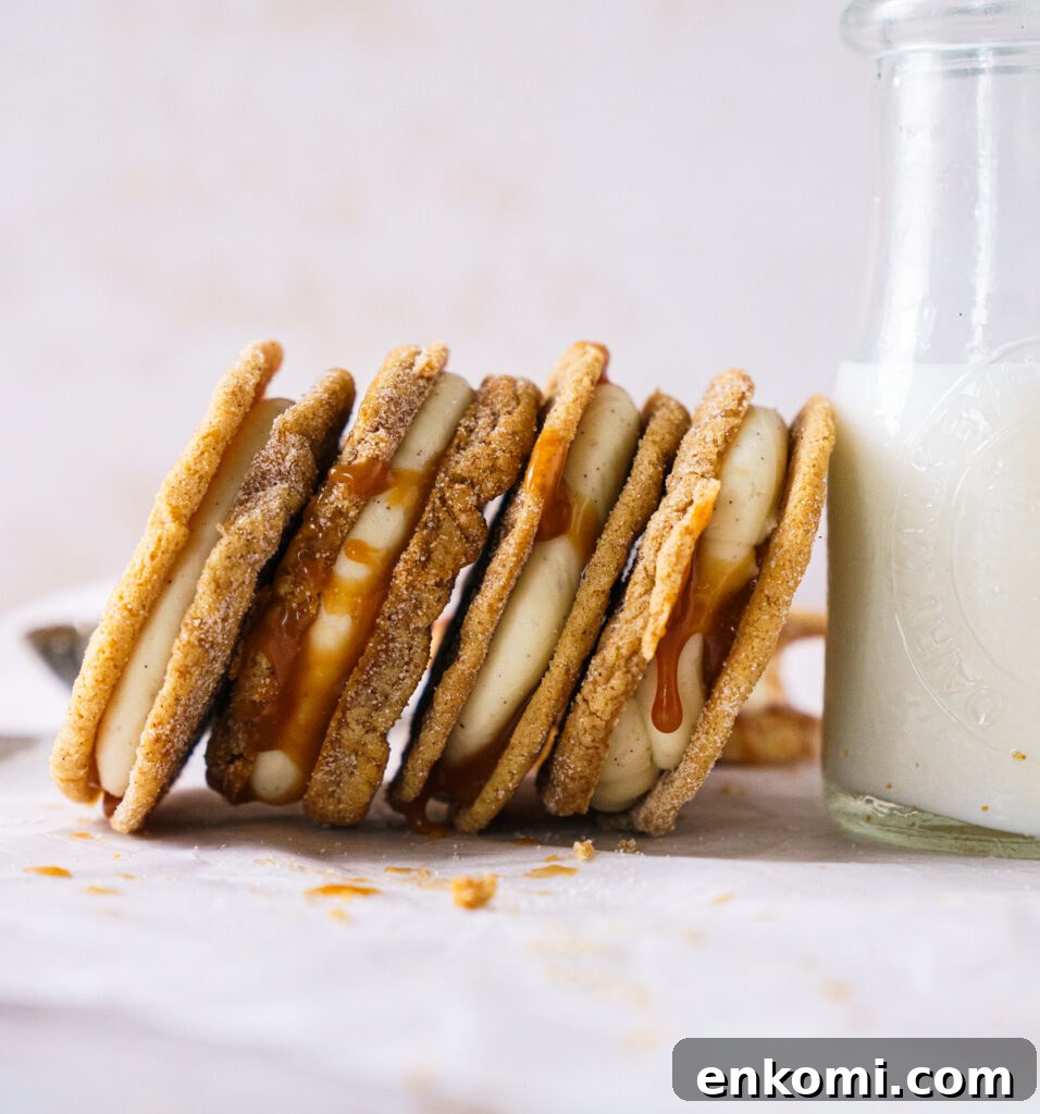 Close-up of cookie interior with caramel