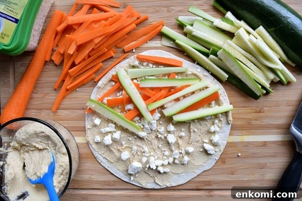 Hummus Quesadillas with Feta and Vegetables