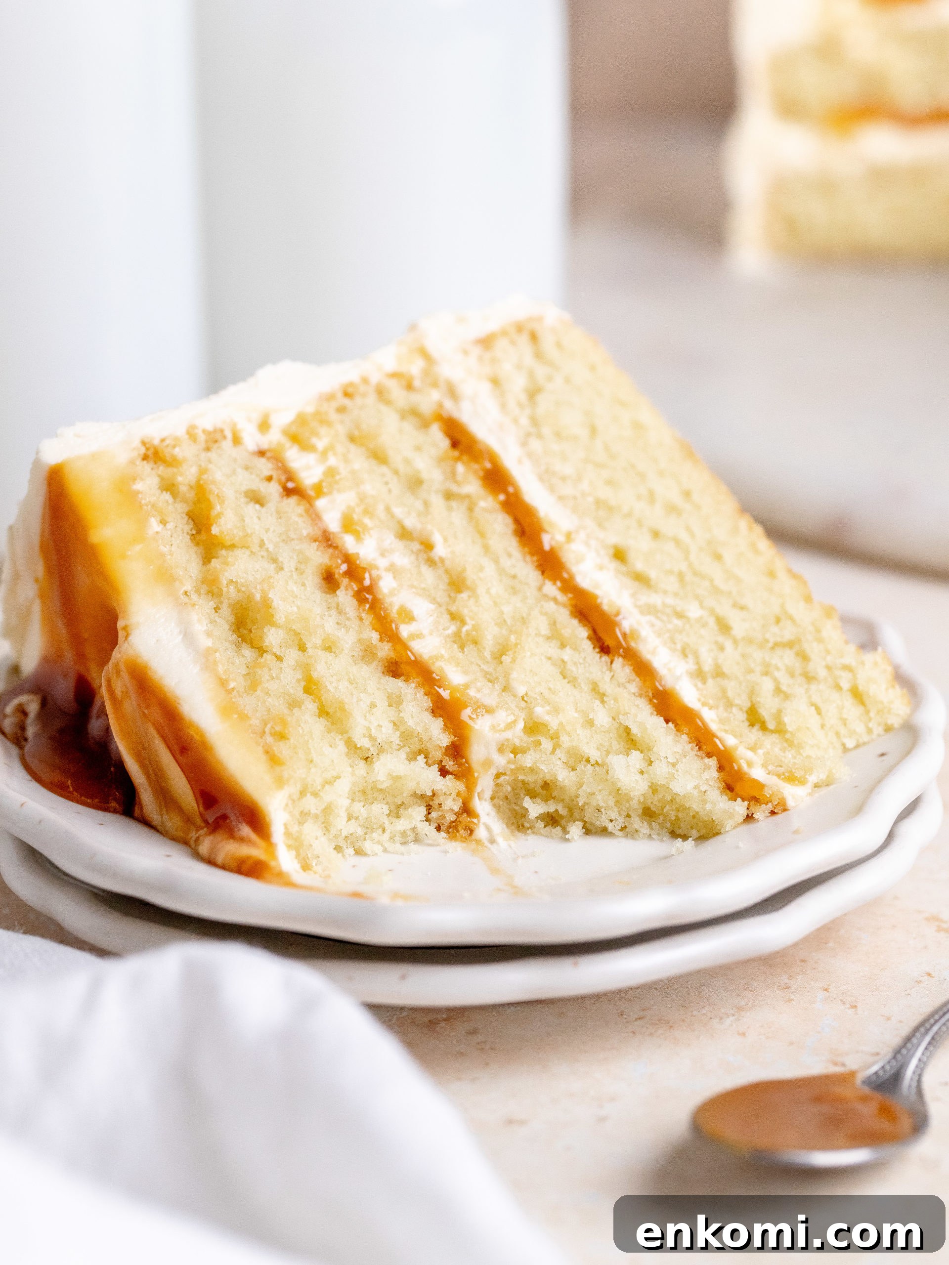 Decadent Salted Caramel Layer Cake Recipe 3 Slice of salted caramel cake