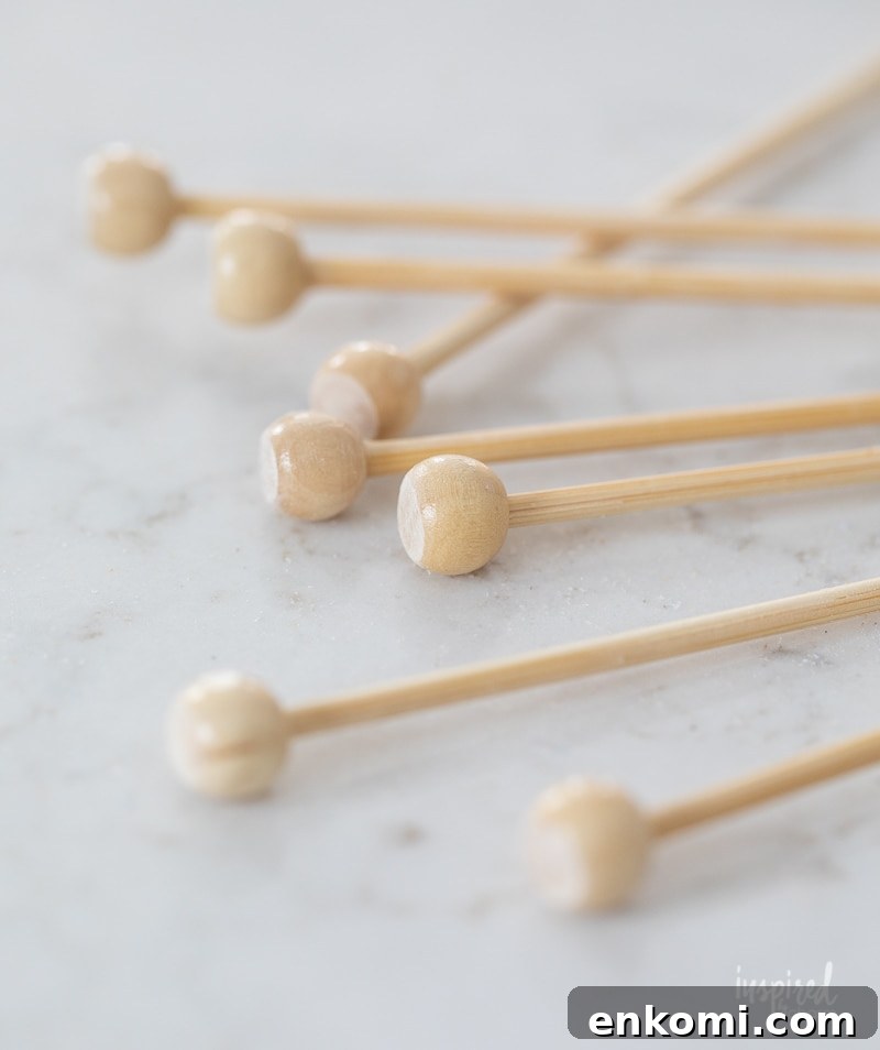 wood drink stirrers.