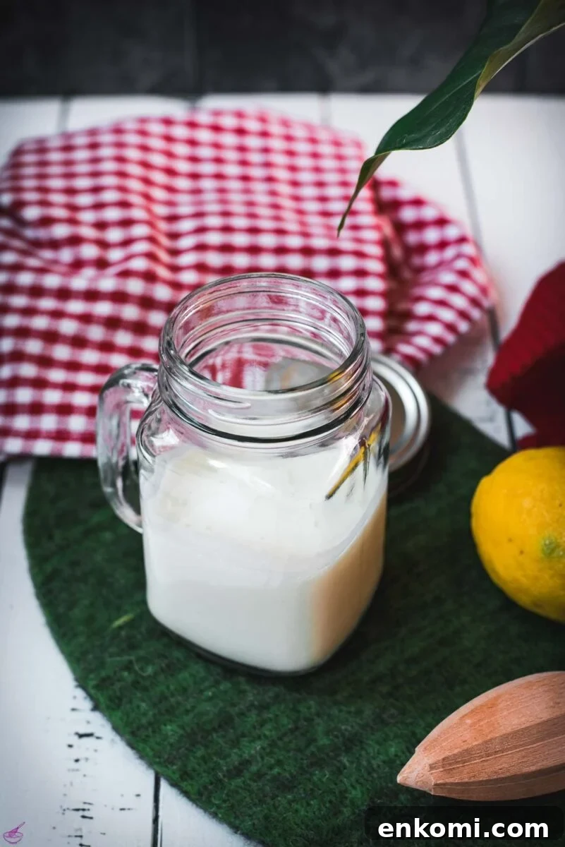 How to Make Sour Milk at Home for Baking and Cooking 7 Ready to use sour milk place on a green felt mat.