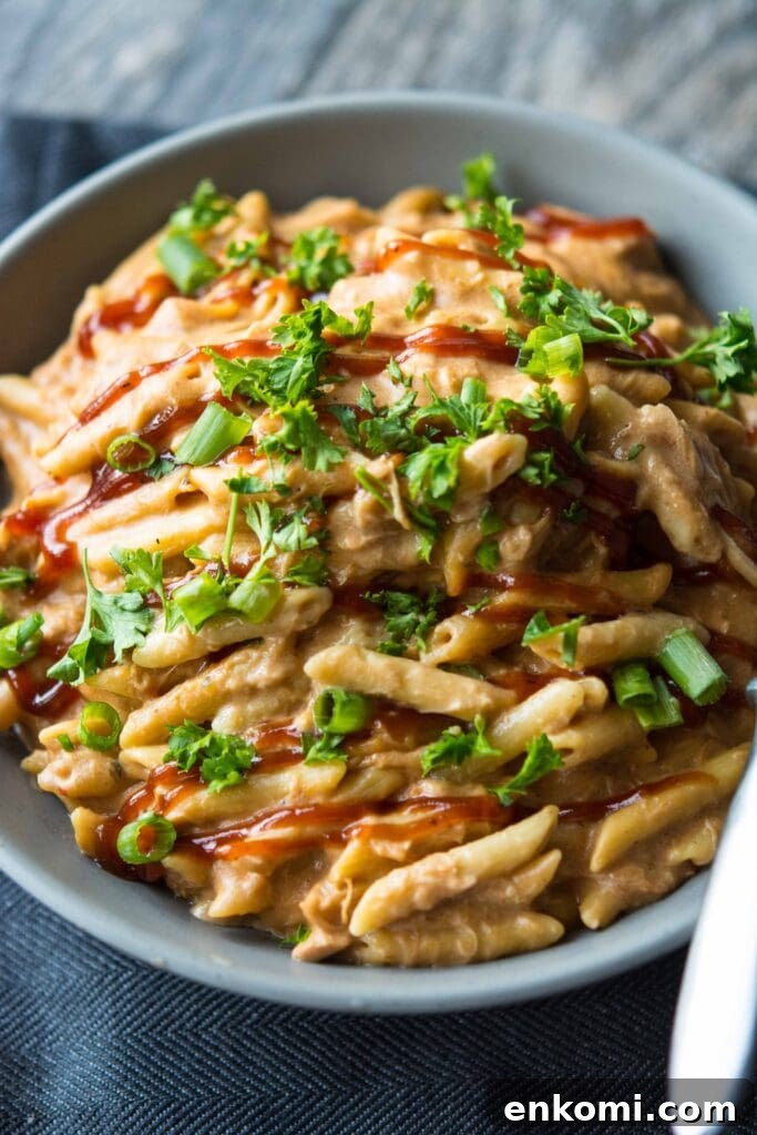 Slow Cooker BBQ Chicken Pasta