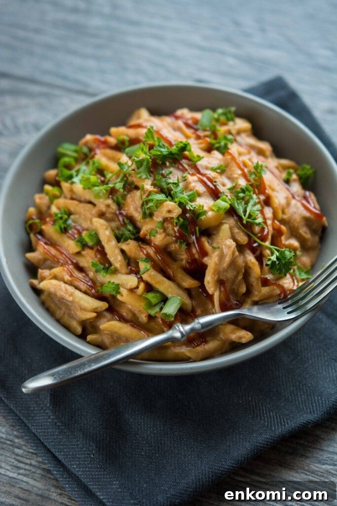 Slow Cooker BBQ Chicken Pasta