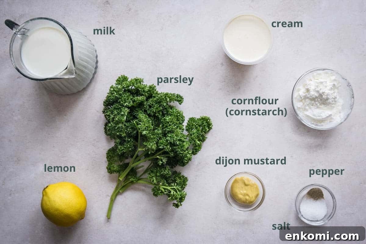 Creamy Gluten-Free Parsley Sauce Recipe 4 parsley sauce ingredients