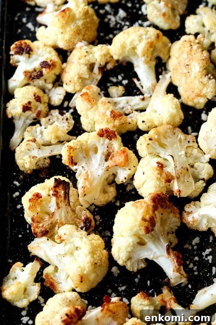 Roasted Cauliflower recipe with parmesan cheese